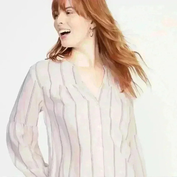 Old Navy Pink Striped Button Up Shirt *Beachy* ~Barbiecore~ sz L - Picture 10 of 12